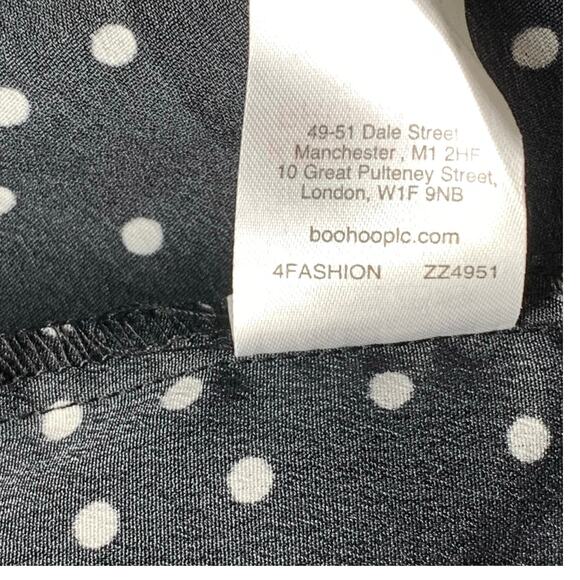 Pretty Little Thing Black Polka Dot Puff Sleeve Midi Dress 18 NWT - Picture 10 of 10